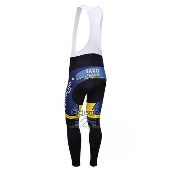 Tinkoff Saxo Bank Ropa Ciclismo Culotte Largo 2013 Mangas Largas Azul y AMarillo